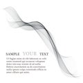 Abstract smooth gray wave . Curve flow grey motion illustration. Business wave background. Technology wave banner