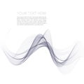 Abstract smooth gray wave vector. Curve flow grey motion illustration