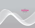 Abstract smooth gray wave vector. Gray smoke. Business wave background. Technology wave banner Royalty Free Stock Photo