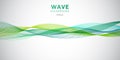 Abstract smooth green waves lines design on white background Royalty Free Stock Photo