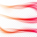 Abstract smooth red swoosh web wave set