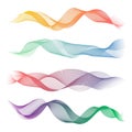 Abstract smooth wave set. Concept waved lines for brochure, website, flyer design. Curve line