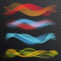 Abstract smooth Wave on the transperant alpha background. Vector Illustration.