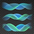 Abstract smooth waves on checkered background. Vector design elements Royalty Free Stock Photo