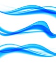 Abstract smooth wavy lines set