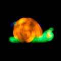 Abstract snail shape de-focused lights bokeh