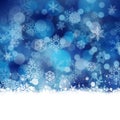 Blue abstract snow falling winter christmas holiday background Royalty Free Stock Photo