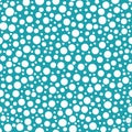 Abstract snowball seamless vector pattern background. Aqua blue white backdrop dense polka dot shapes.Modern snow