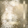 Abstract snowflake background of holiday lights