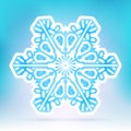 Snowflake Symbol / Icon with Blue Background and White Border