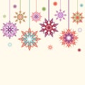 Abstract snowflakes, flowers background