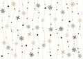 Abstract of snowflakes golden and black christmas simple retro b Royalty Free Stock Photo