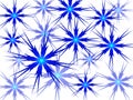 Blue snowflakes on a white background. Vector image.