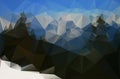 Abstract snowy mountain landscape Royalty Free Stock Photo