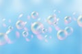 Abstract soap bubble over blue sky, element for designers background