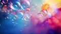 Abstract Soap Bubbles in Vivid Colors. Generative ai