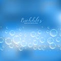 Abstract soap or water bubbles blue background Royalty Free Stock Photo