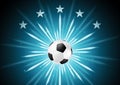 Abstract soccer background with ball and stars Royalty Free Stock Photo