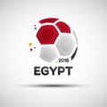 Abstract soccer ball with Egyptian national flag colors Royalty Free Stock Photo