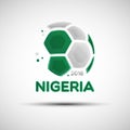 Abstract soccer ball with Nigerian national flag colors