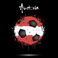 Soccer ball in the colors of the Austria flag Royalty Free Stock Photo