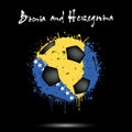 Soccer ball in the colors of the Bosnia and Herzegovina flag Royalty Free Stock Photo