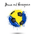 Soccer ball in the colors of the Bosnia and Herzegovina flag Royalty Free Stock Photo