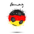 Soccer ball in the colors of the Germany flag Royalty Free Stock Photo