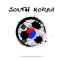 Flag of South Korea as an abstract soccer ball Royalty Free Stock Photo