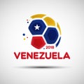 Abstract soccer ball with Venezuelan national flag colors