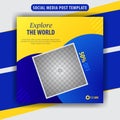 Abstract social media design post travel, Template for social media post, template design for travel ads Royalty Free Stock Photo