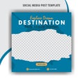 Abstract social media design post travel, Template for social media post Royalty Free Stock Photo