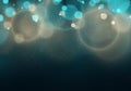 Abstract soft blue blurred bokeh lightoing effect dark background Royalty Free Stock Photo