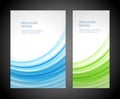 Abstract soft blue and green wave blurred flow brochure booklet cover set template design realistic vector Royalty Free Stock Photo