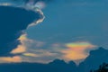 Abstract soft blurred and soft focus silhouette sunset with the beautiful sky and cloud in the evening. Royalty Free Stock Photo