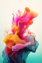 Abstract soft colorful ink splash in water background AI generated