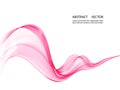 Abstract soft design pattern with pink wavy lines in elegant dynamic style on white background. Pink waves. Royalty Free Stock Photo