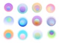 Abstract soft gradient colored blurry circles round shapes, banner poster flyer layout design elements Royalty Free Stock Photo