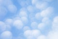 Abstract soft light blue background with blurred circles. Small clouds on a sunny day. Background. Royalty Free Stock Photo