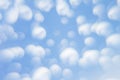 Abstract soft light blue background with blurred circles. Small clouds on a sunny day. Background. Royalty Free Stock Photo