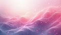 Abstract soft pastel waves of pink and purple light form a smooth gradient. Sparkling particles float gently in a dreamlike, Royalty Free Stock Photo