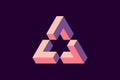 Abstract soft pink and violet impossible triangle Royalty Free Stock Photo