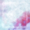 Abstract soft violet purple blue  splash and blob sponge watercolor paint background with red undertone Royalty Free Stock Photo