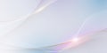 Abstract soft white, gold wave line pattern and texture on light gray gradient background. Vector element smooth line design