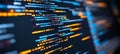 Abstract Software Development Code Displayed on Computer Screen, Blurred Background With Shallow DOF Royalty Free Stock Photo