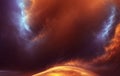 Abstract solar heat energy, space heat wave, fireball illustration wallpaper.