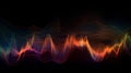 abstract sound wave on a dark background, equalizer technology, vector illustration Royalty Free Stock Photo