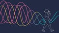 Abstract sound wave design, audio visualization vector design Generative AI Royalty Free Stock Photo