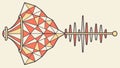 Abstract Sound Wave Energy Diagram Vector Graphic with Geometric Patterns, vector design Generative AI Royalty Free Stock Photo