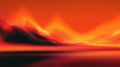 Abstract sound wave lines flowing across a warm orange landscape Royalty Free Stock Photo